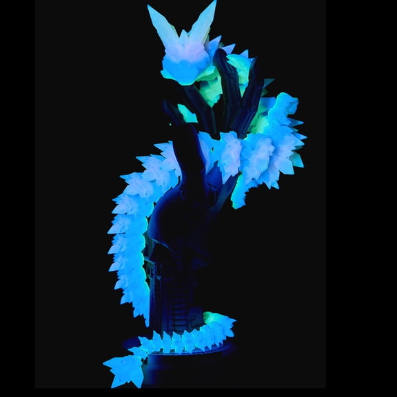 24 Inch 3D Printed Dragon - Glow Rainbow Large Articulated Dragon Figure, Interesting Decorative Gift, Easter Basket Essentials Stuffers