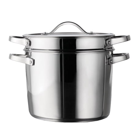 Tramontina 8-Quart Stainless Steel Tri-ply Base Multicooker with Pasta Insert
