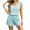 Green, variant on Tqcoqu Women's Striped 2 Piece Pajama Set,V Neck Sleeveless with Built In Bra Tank Top & Elastic Waist Shorts,Soft Loungewear Sleepwear Outfit Set,Black Women's XL-XXL