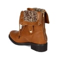 thumbnail image 3 of Refresh BI37 Women Leatherette Fold Down Sweater Trim Combat Boot, 3 of 5