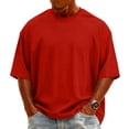thumbnail image 5 of Zimjoy Men's T-Shirts Casual Basic Crew Neck Short Sleeve Tee Shirts Summer Solid Color Business Pullover Shirt Red S, 5 of 5
