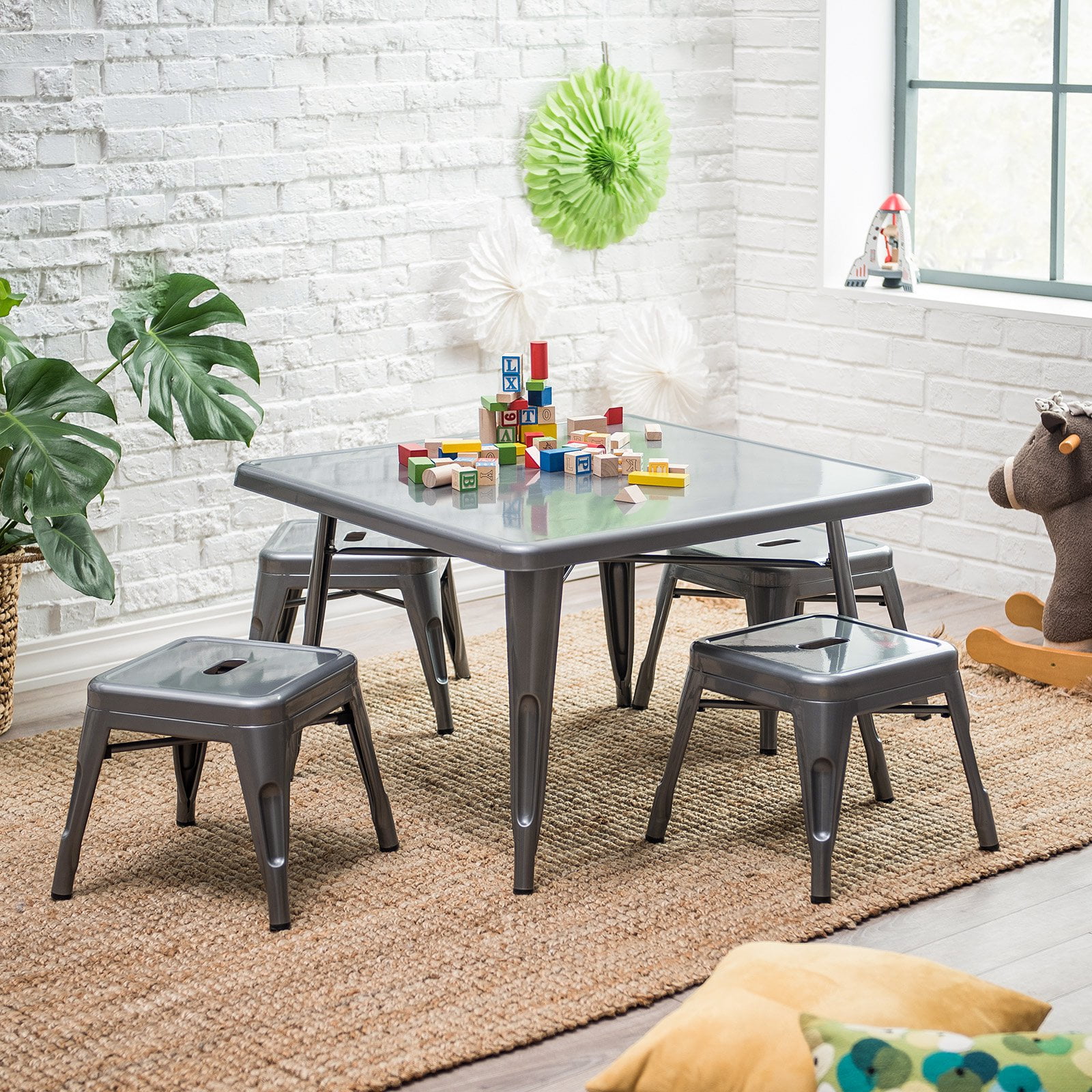 kids metal table and chairs