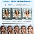 thumbnail image 3 of Makeup Mirror with Lights Modern Vanity Mirror x Lightedup Mirror with Color Dimmable Lighting & Mount Touch Sensor with Detachable X Spot Mirror Sleek Metal Frame \u W, 3 of 7