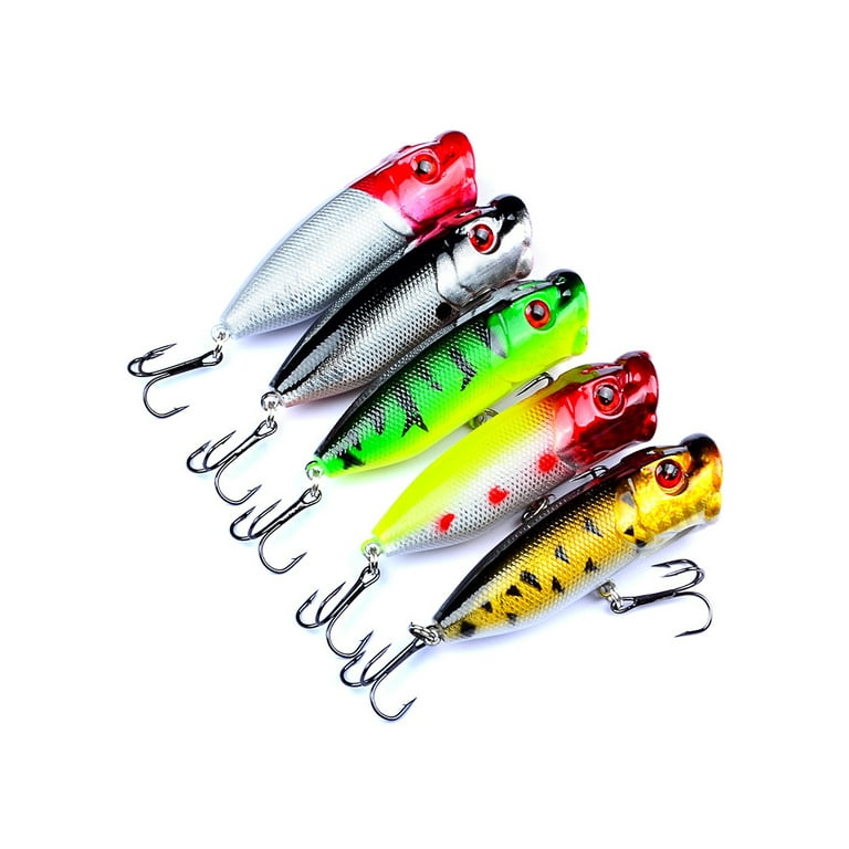 10PCS Topwater Popper Fishing Baits And Lures Freshwater Bass Bait