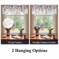 thumbnail image 6 of Independence Day Flower Tie Up Valances Curtain, Adjustable Kitchen Farm Red Blue White Floral Green Leaf Gray Plaid Valances for Windows Rod Pocket Short Curtains Set for Bedroom/Bathroom, 60"x18", 6 of 9