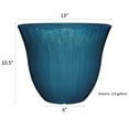 thumbnail image 4 of Classic Home and Garden Indoor/Outdoor Round Honeysuckle Resin Flower Pot Planter, Ocean Blue, 13", 4 of 4