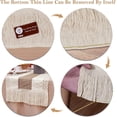 thumbnail image 3 of OurWarm Splicing Burlap Table Runner Farmhouse Style, Boho Table Runner Modern Farmhouse Decor Rustic Woven Cotton Crochet Lace for Bohemian, Rustic, Wedding, Bridal Shower, Dinner, 108 inch, 3 of 6