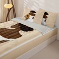 thumbnail image 3 of Castle Fairy Elegant Female Figure Zipper Twin Comforter Sets with Fitted Sheet and 2 Pillowcases,Retro Floral Sunflower Zipper Bedding Set,Beige,Grey Reversible,4-Piece, 3 of 6