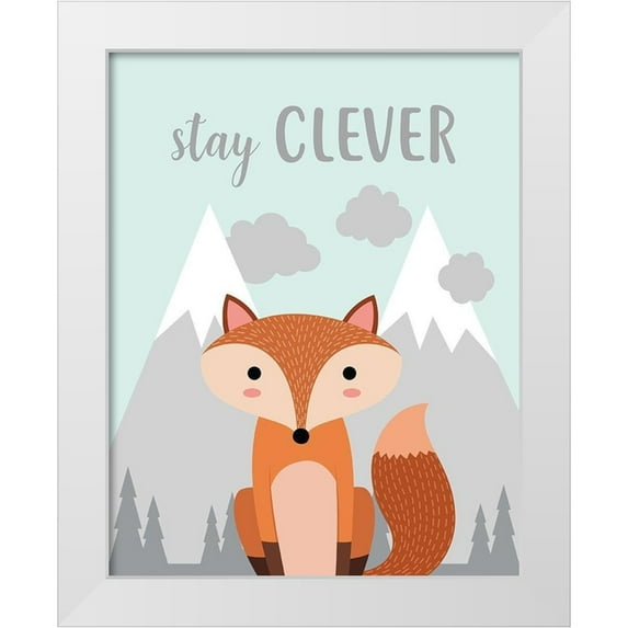Robinson, Tamara 20x24 White Modern Wood Framed Museum Art Print Titled - Stay Clever Fox