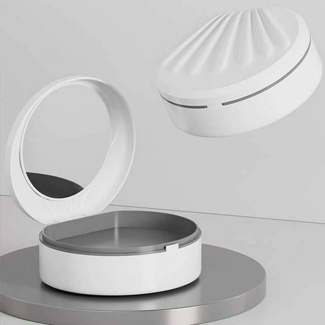 Vrorvz Boîte de Rangement Portable à Double Couche pour Appareils Dentaires avec Miroir pour Appareils de Rétention et Prothèses Dentaires Petite Taille Grande Capacité Design Astucieux pour une Utilisation et un Nettoyage Faciles