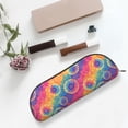 thumbnail image 6 of Leather Semi-Circular Storage Bag 7.5×2.6×1.4in Single Pocket Design Semi-Circular Shape Can Be Used As A Storage Pen Makeup Bag Darkorchid Tie Dye Background Rainbow Colors, 6 of 7