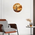 thumbnail image 2 of 12 Inch Wall Clock Battery Operated Silent Clock Decorative for Office, Kitchen, Outdoor, Living Room，Eiffel Tourist attraction in Paris France Brown Painting, 2 of 4
