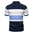 thumbnail image 3 of Outfmvch polo shirts for men Short Sleeved Summer Contrast T Shirt Striped Lapel womens tops Navy, 3 of 9