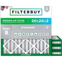 Filterbuy 20x20x2 MERV 8 Dust Defense, Pleated HVAC AC Furnace Air Filters (4-Pack)