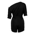 thumbnail image 7 of Rigardu Women's Spring/Summer Leisure Breathable Shoulder Button Shorts with Belt Set Black + XL, 7 of 7
