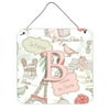 Monogram Letter Love in Paris Pink Wall or Door Hanging Prints