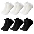 thumbnail image 1 of Calcetines tobilleros transpirables para hombre y mujer, calcetín de algodón de alta calidad, elástico, Color sólido, talla grande europea 38-46, 6 pares, 1 of 5