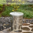 thumbnail image 5 of Gardenised Round Galvanized Steel 15 Gallon Trash Can with Lid and handles Durable Metal Storage Bucket for Backyard Lawn Garden and Yard Use Weather-Resistant Garbage Can for Indoor and Outdoor, 5 of 5
