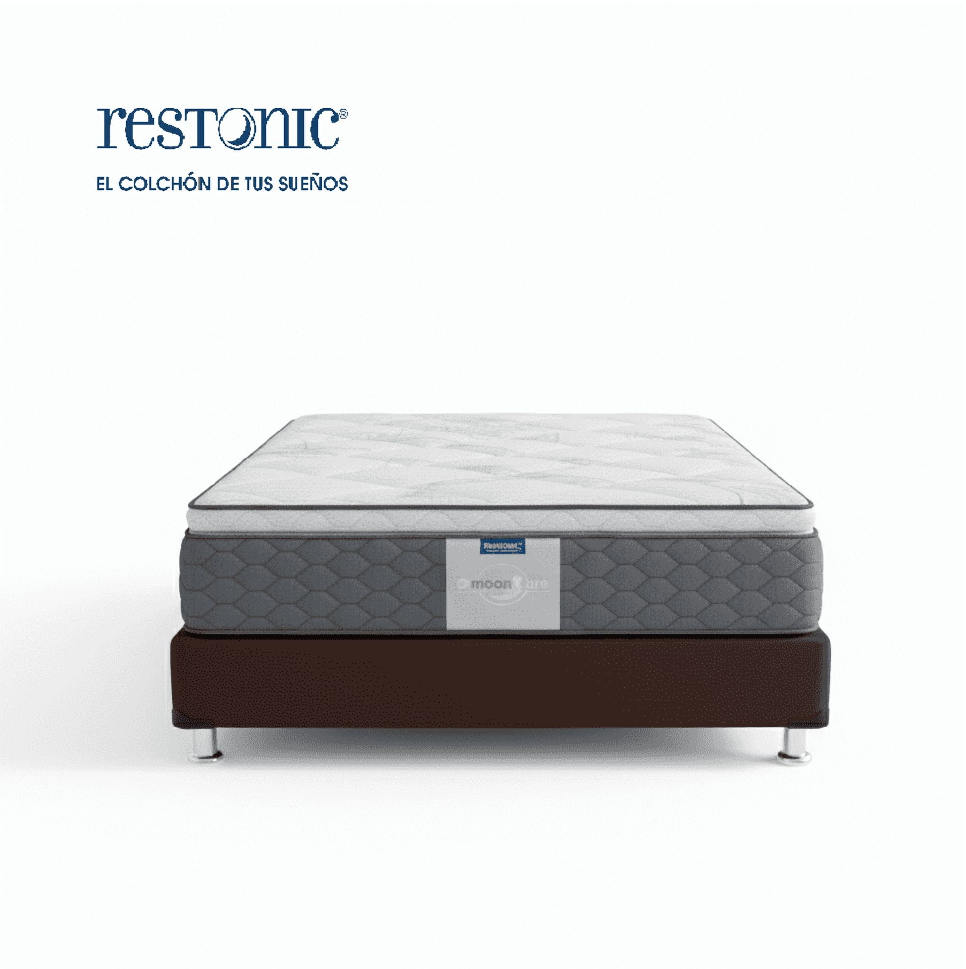 Colchón King Size Glow Restonic + Box King Size + Cojín Superhéroe + Juego de Sábanas