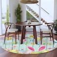 thumbnail image 3 of Round Rug 6Ft Washable Non-Slip, Happy Easter Circle Area Rugs for Living Room Bedroom, Spring Bunny Eggs Flower Teal Wood Grain Indoor Floor Mats Carpet Runner for Home Decor Aesthetic, 3 of 8