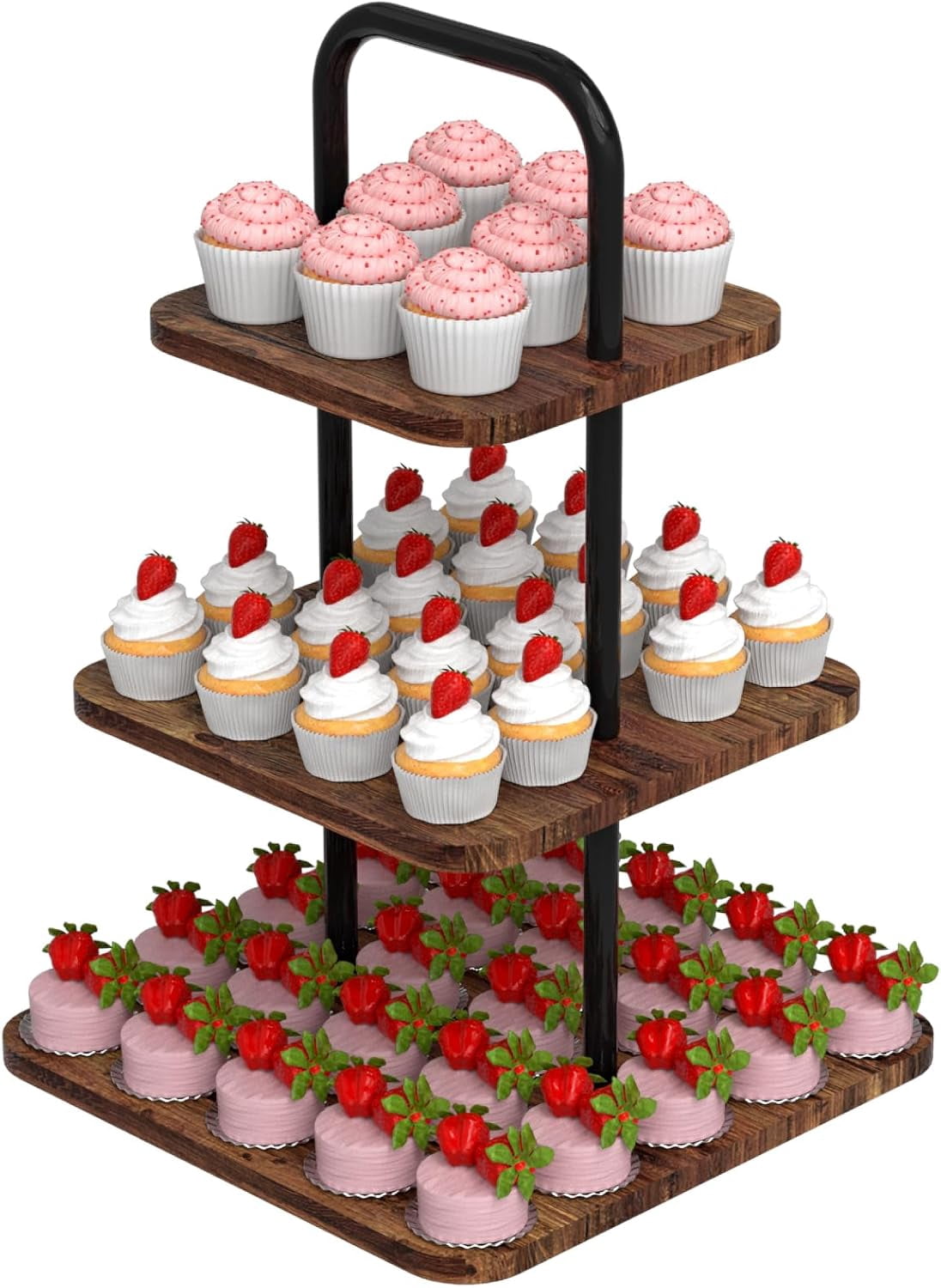 Supporto Per Torre Cupcake In Legno A 4 Livelli Per Fattoria Con