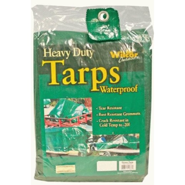 heavy duty waterproof tarp green, 10by12 foot (10x12)