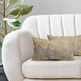 thumbnail image 3 of Gold Leaf Lumbar Pillow Covers 12X20 Inch Summer Tropical Monstera Leaves Plant Decorative Pillow Cases Set of 2 Botanical Throw Pillows Modern Home Decor for Sofa Couch Cushion Outdoor, 3 of 6