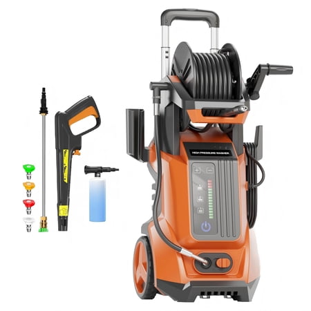 4500 PSI Electric Pressure Washer 3.0 GPM with Adj-15-Level Touch Screen, Pressure Hose, Adjustable Spray Gun for fence, patio, driveway, shed, paths, car, vinyl, boat cleaning