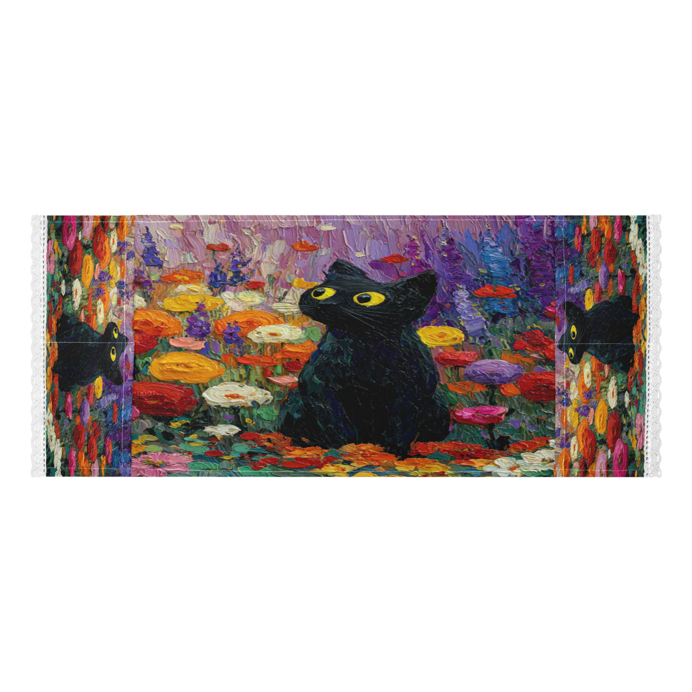 Wobogo Black Cat Rainbow Flower Washing Machine Cover Dustproof Washer Dryer Cover Waterproof Laundry Room Decorative Protector