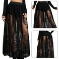 thumbnail image 2 of Women 2 in1 Flowys Meshes Lace Maxi Skirts A Line Long Skirt with Shorts Bottom Festival Raves Clothes Halloween Costume, 2 of 9