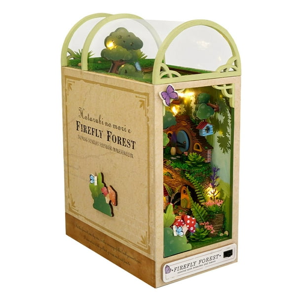 Kits de bricolaje de madera para sala de libros, sujetalibros, adornos, regalos, manualidades, estantería creativa, maqueta de inserción, casa de