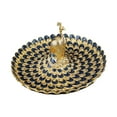 thumbnail image 3 of deevoka Fruit Plate Multi Functional Peacock Cosmetic Tray for Makeup Bathroom Party Gold Blue, 3 of 9