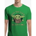 thumbnail image 2 of Star Wars, Men's & Big Men's St. Patrick's Day Graphic Tee, Grogu Luck, Sizes S-3XL, 2 of 5