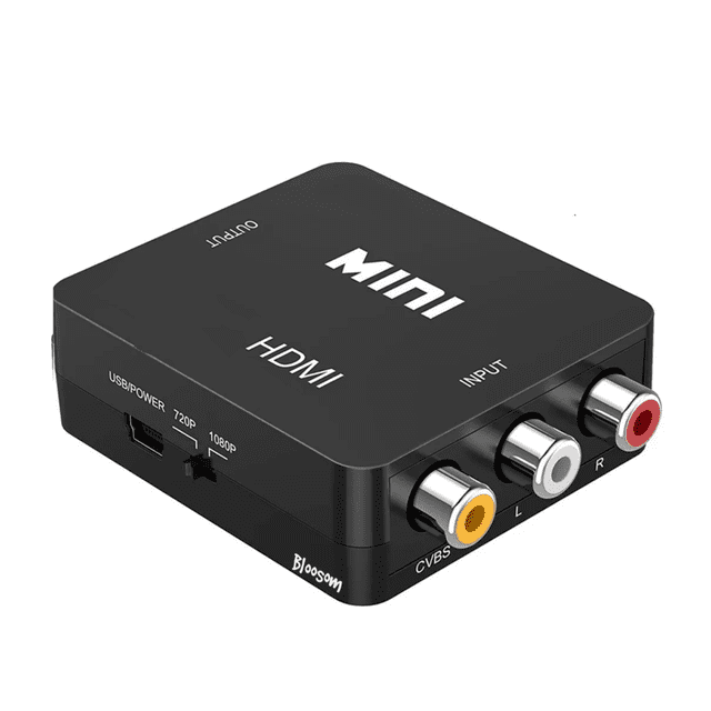 Adaptador Convertidor Bloosom Rca Vga A Hdmi 1080p De Audio Y Video Negro