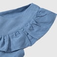 thumbnail image 3 of FRSASU Girls Ruffle Summer Cotton Linen Mini Dress Loose Sleeveless Swing A-Line Cute Princess Party Dresses Blue, 3 of 8