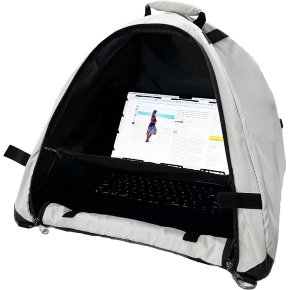 CNV - Portable Sun Shade & Water-Resistant Beach Bag for Outdoor Work | Heat & UV Reflective Fabric | Computer Privacy Hood & Glare Shield | Convertible Tote for Laptop, Towels, Drinks & More