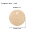 thumbnail image 2 of Round Wooden Discs, 100 Pack 15mm - Log Unfinished Wood Circles with Holes for DIY Jewelry Accessories, 2 of 5