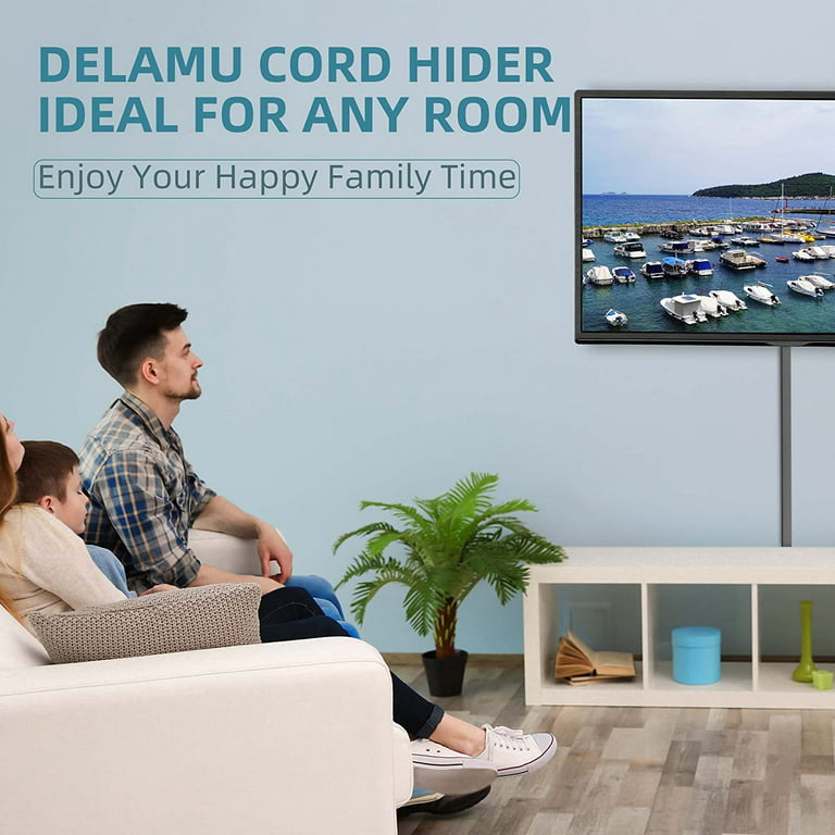 Delamu Cord Hider, 94in Cable Hider, One-Cord Cord Cover Wall, Paintable  Cable Cover Raceway, Wire Hiders for Tv on Wall, Wire Covers for Cords,  Wall