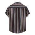 thumbnail image 3 of safuny Clearance Men's Loose Shirts with Pocket Hawaiian Beach Button Stripe Print Tees Clothing Fashion Summer Holiday Short Sleeve Shirts Lapel Pullover Multicolor L, 3 of 7