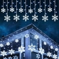 thumbnail image 1 of Luces navideñas de copo de nieve para exteriores 17.22ft 264 LED Luces de carámbano de copo de nieve con 22 gotas Conectables 8 modos Luces navideñas blancas impermeables para cortinas Aleros Ventanas Decoraciones de patio Navidad esquí esquí Gafas de esquí, 1 of 5