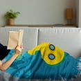 thumbnail image 3 of Yellow Submarine Soft Flannel Fleece Throw Blanket, Illustration of a Submarine Bubbles Under the Sea Print, Cozy Plush for Indoor and Outdoor Use, 50" x 70", Mustard and Petrol Blue, by Ambesonne, 3 of 5