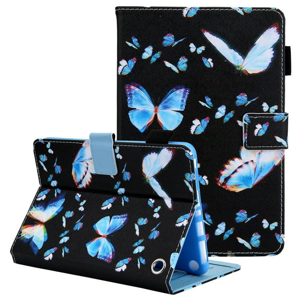 Allytech Case for Kindle Fire HD 10 New Model(Only Fit for 11th Gen 2021 Version), Cover for Fire HD 10 Plus 2021, Premium PU Leather with Auto Sleep Wake Card Slots Folio Stand Case, Dream Butterfly