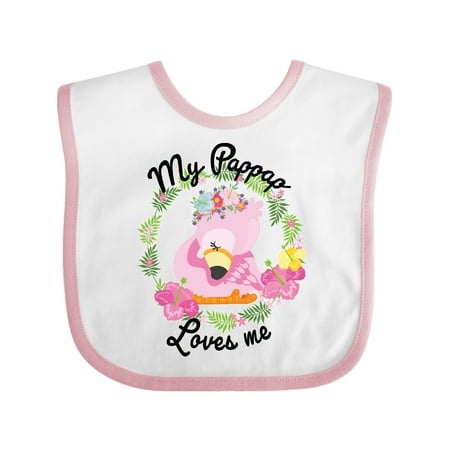 

Inktastic Baby Flamingo My Pappap Loves Me with Flower Wreath Gift Baby Boy or Baby Girl Bib