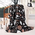 thumbnail image 4 of Accented Spooky Halloween Pattern Blanket,Comfortable Soft Flannel Throw Blanket,All Season,Warm Lightweight Blankets for Sofa Bed Couch Living Room Chair,50"x60", 4 of 4