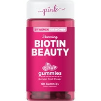 Biotin Gummies | 60 Count | Fruit Flavor Vitamin | For Hair Skin and Nails | by Pink