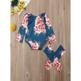 thumbnail image 2 of Gureui NNewborn Baby Floral Clothes Set, Long Sleeve Elastic O Neck Romper, Leg Warmers, 2Pcs Infant Spring Autumn Outfits 0-24M, 2 of 6