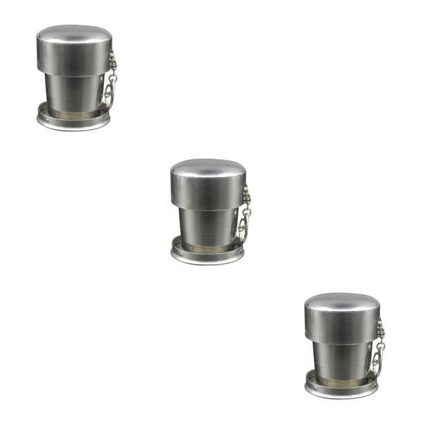 Cateissary Frascos de agua de acero inoxidable duraderos taza de café de viaje taza portátil agua café al aire libre vaso de té botella plegable Type3 NO3 Cateissary CBP080073