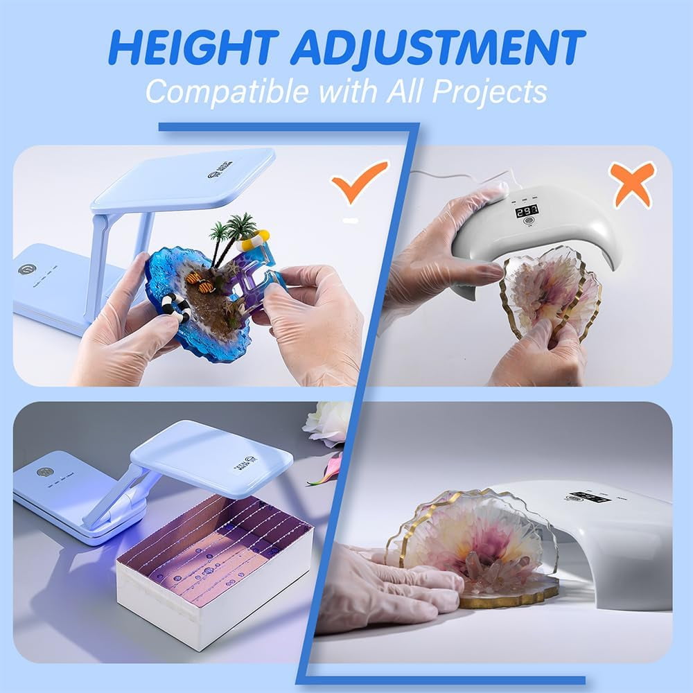Let's Resin Rechargeable UV Light, Foldable & Height Adjustable UV Light for Resin with Heat Gun for Resin