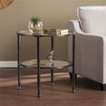thumbnail image 3 of Home Square Jaymes Round Glass Top Metal End Table in Black - Set of 2, 3 of 8