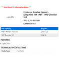 thumbnail image 2 of Crankcase Breather Element - Compatible with 1987 - 1993 Chevy S10 1988 1989 1990 1991 1992, 2 of 2
